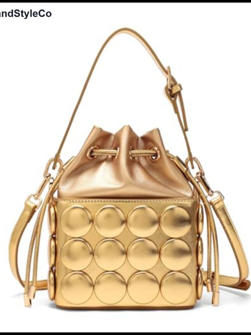 PU Leather Drawstring Bucket Purse Crossbody Shoulder Bag